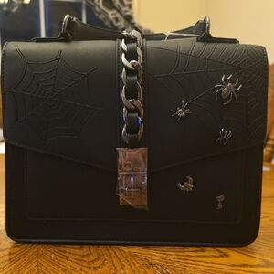Aldo Black Crossbody Bag with Spider Web Design